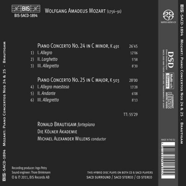 W.A. Mozart: Piano concertos Nos. 24 & 25