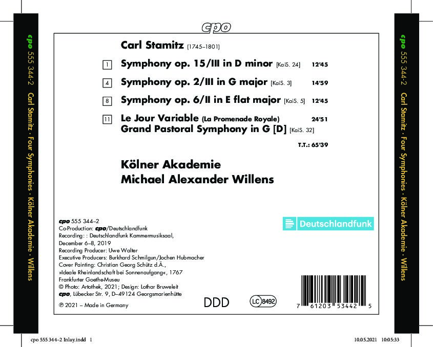 Carl Stamitz: Four Symphonies - Kölner Akademie