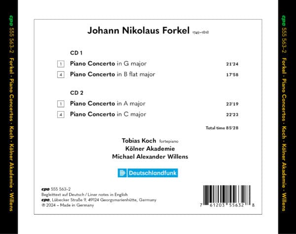 Johann Nikolaus Forkel <br>Four Piano Concertos - Image 2